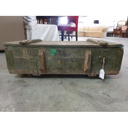 252 - Vintage Wooden Military Trunk