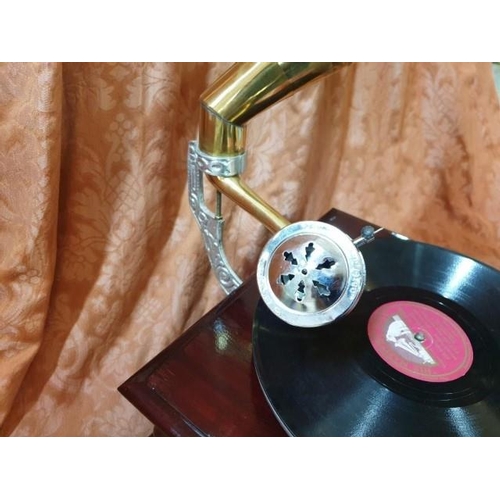 267 - Reproduction HMV Horn Gramophone