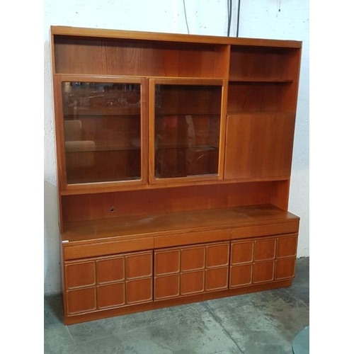 40 - Retro Nathan Classic Full Height Teak Display Cabinet Sideboard (180cm x 40cm x 180cm)