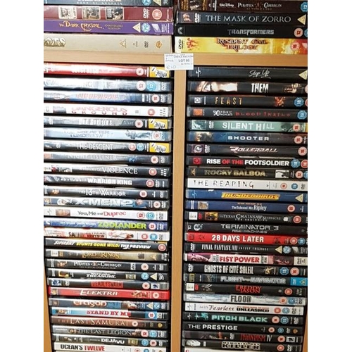 80 - Large Collection of DVD's (Approx. 70pc) and DVD's Rack