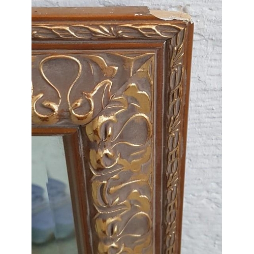 91 - Rectangular Mirror in Vintage Style Gilded Frame (51cm x 61cm)