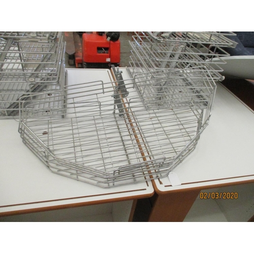 627 - 2 x Stainless Steel Half Round Kitchen Cupboard Racks