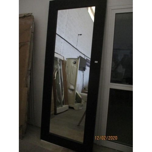 632 - Tall Mirror with Dark Wood Effect Frame / Surround (228cm x 90cm)