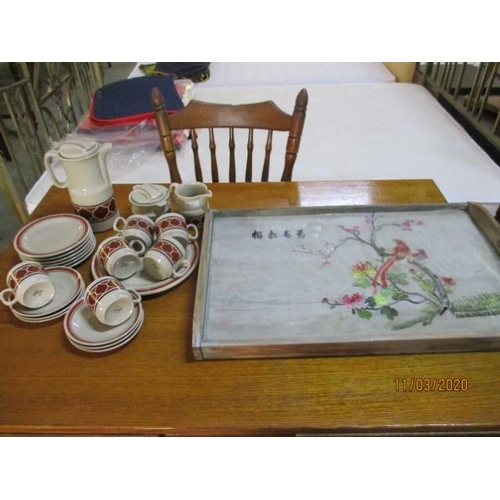 641 - 6 - Piece Vintage Tea Set with Large Chinese Tray