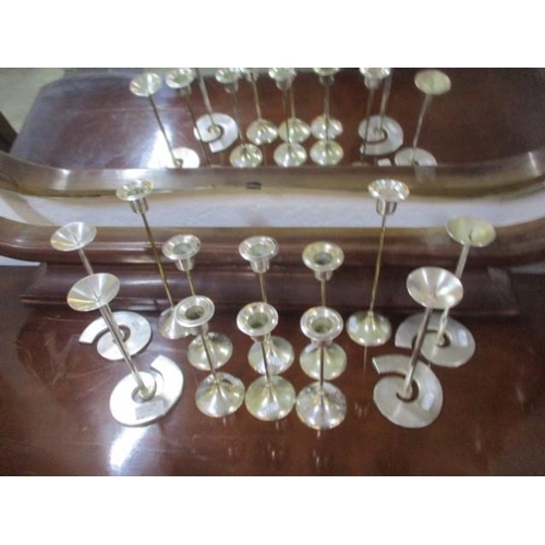 624 - Collection of 12 x Candle Holders (Silver Colour)