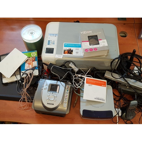 38 - Quantity of Electric and Electronic Items inc; Sagem Photo Easy 260, HP Printer, CD/ DVD Player and ... 