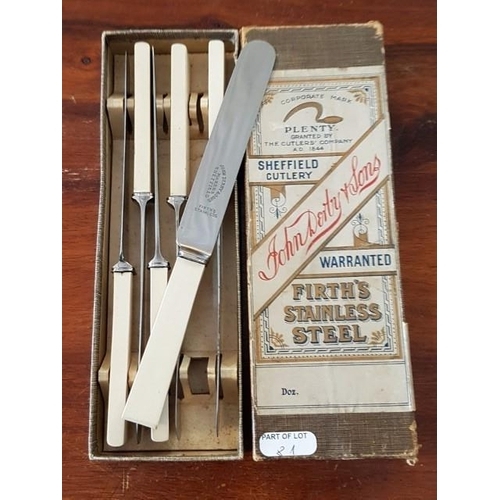 81 - Vintage Cutlery (Stainless Steel / Nikel EPNS ) Set of Tea Spoons in Display Box and 2 x Sets (2x6) ... 