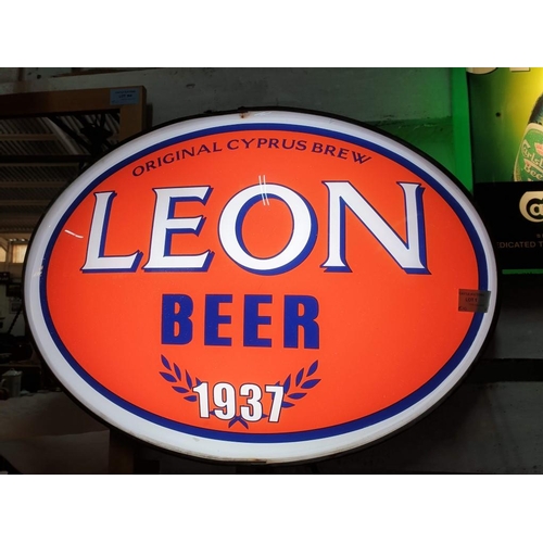 1 - Illuminated Carlsberg and Leon Wall Lamps / Advertising Light Boxes (2)
