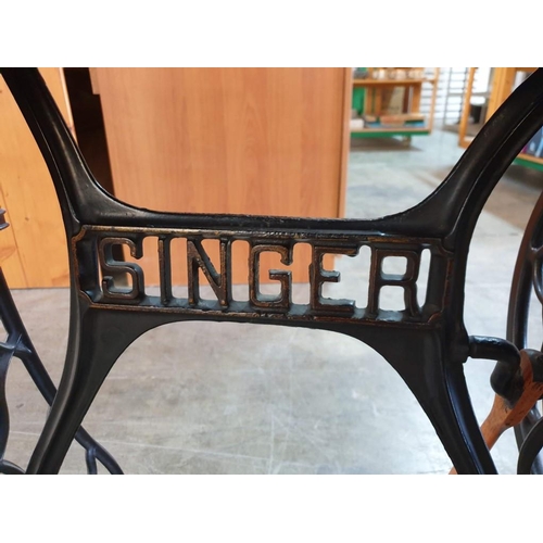 10 - Antique Singer Treadle Sewing Machine (Serial No. M134 982), Cast Iron with Foot Pedal & Working.