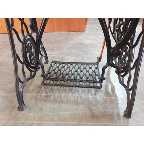 10 - Antique Singer Treadle Sewing Machine (Serial No. M134 982), Cast Iron with Foot Pedal & Working.