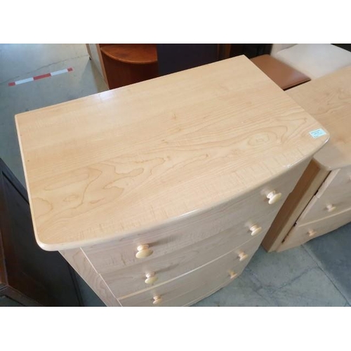 17 - Box Fronted Light Wood 4-Drawer Chest of Drawers (72cm x 46cm x 97cm)