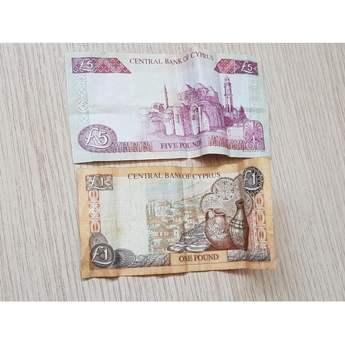 27 - Cyprus Banknotes £5 and £1 and Collection of United Arab Emirates Coins