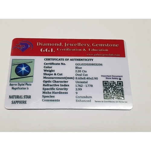 43B - Natural Star Sapphire Loose Stone with Certificate
