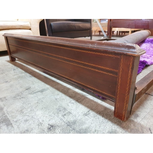 30A - Antique 1½ Size Bed with Wooden Head Board, Foot Board and Metal Side / Frame (No Base, Missing Legs... 