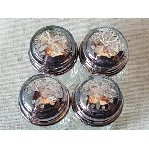 22 - Ercuis Set of 4 x Mini Salt and Pepper Holders in Original Box (''Argent Massif-Sterling Silver '' I... 