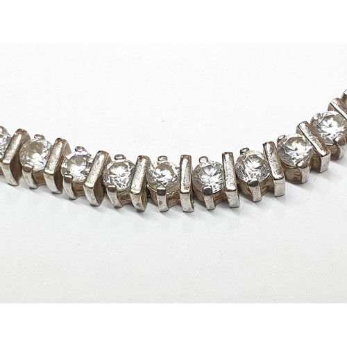 24 - Silver .925 Tennis Bracelet with Clear Stones (19cm)