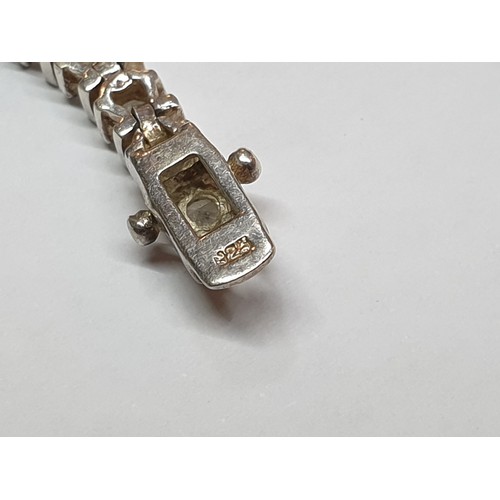 24 - Silver .925 Tennis Bracelet with Clear Stones (19cm)