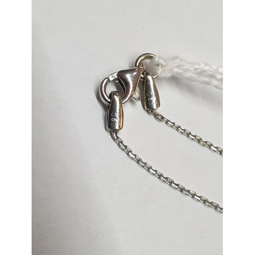 36 - 14ct White Gold (585) Chain with Decorative Heart Pendant, Total Weight 2.5gr