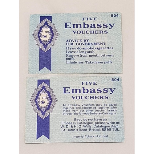 cigarette vouchers Large Collection of Vintage Embassy Cigarette Vouchers and C