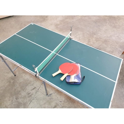 127 - Folding Children's Table Tennis Table with Accessories (Approx: 155cm x 70cm x 77cm)