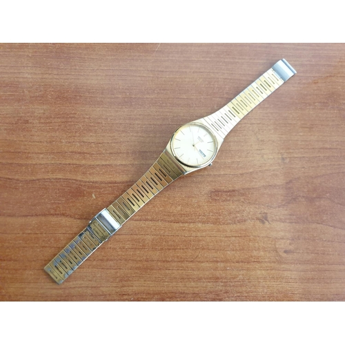 199 - Seiko Gold Plated Gents Wrist Watch (Quartz) on Bracelet Strap. (Nb. New Battery 7/8/20 and Time Cor... 