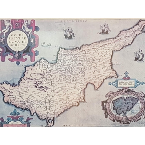 228 - Map of Cyprus in Frame (x2)