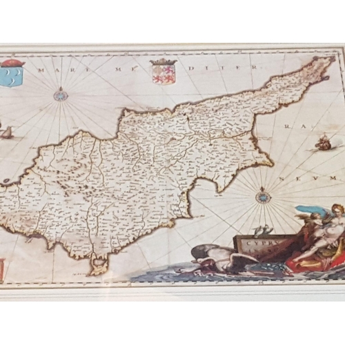 228 - Map of Cyprus in Frame (x2)