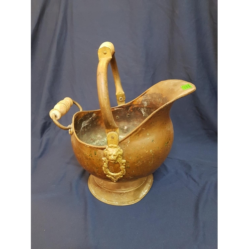 252 - Vintage Copper / Brass Decorative Fireplace with Dust Basket