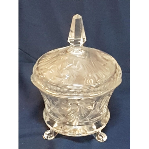 27 - Pair of Bohemia Crystal Bon - Bon Bowl with Lid  ( H:22cm x Ø 15cm & H:20cm x Ø16cm)