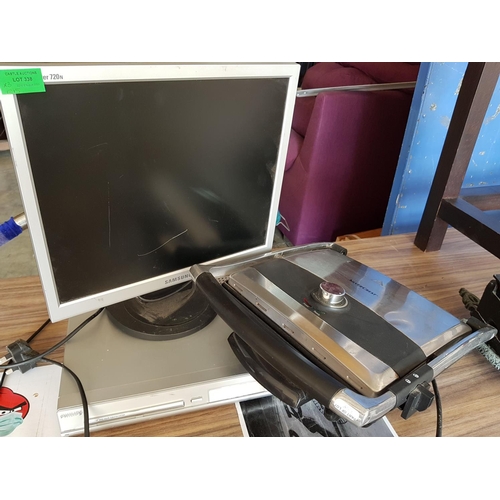 338 - Grill (Silver Crest) Computer Monitor & DVD Player (A/F)