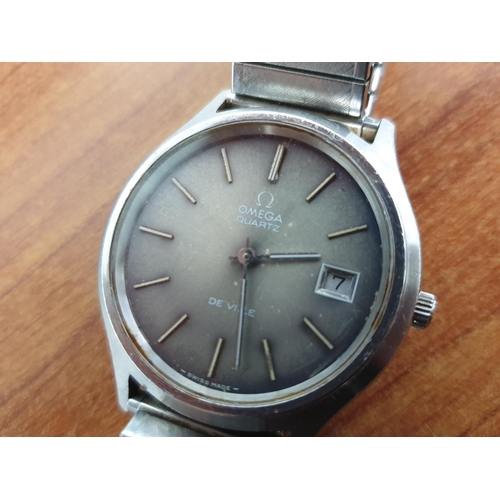 99 - Omega DeVille Stainless Steel Gents Wrist Watch on Bracelet Strap, Quartz, Date, Serial Number 40 XX... 