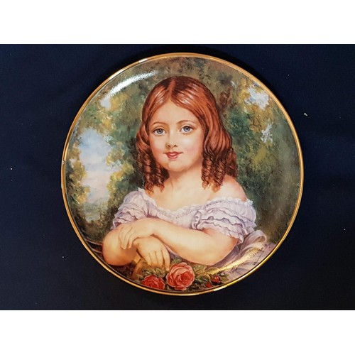 217 - Pair of Porcelain Decorative Plates Queen Elizabeth (Queen Mother) and Queen Victoria as a Child