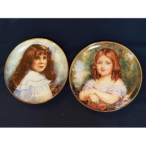 217 - Pair of Porcelain Decorative Plates Queen Elizabeth (Queen Mother) and Queen Victoria as a Child