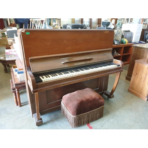 262 - Paul Gerald Piano Mahoghany Cased Upright Vintage 47