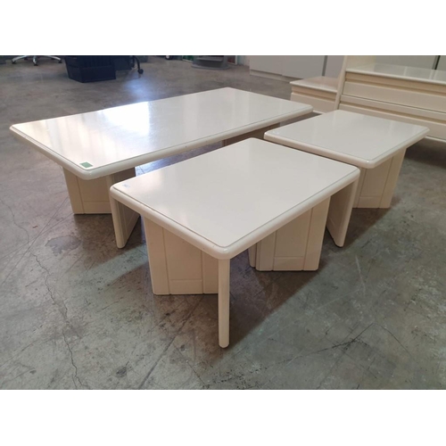 360 - Set of White Finish Coffee & Side Tables (3)