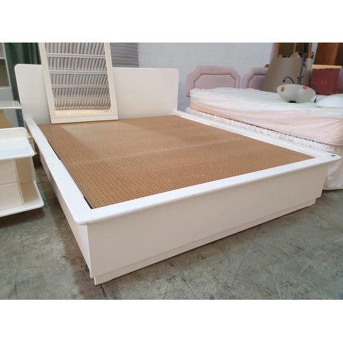 361 - Double Bed with White Finish Surround Together with pair of 2 - Drawer Bedside Units, Dressing Table... 