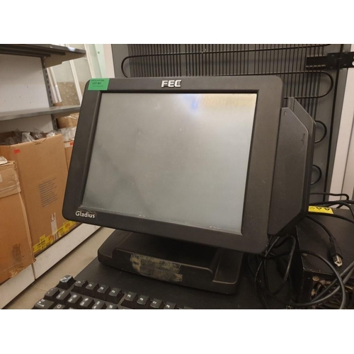 461 - FEC Gladius Touch Pos (Nova 371OSV) with Cash Drawers (No Key) Keyboard & 2 x Nec Multisync LCD Scre... 