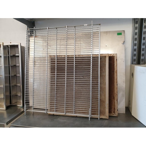 484 - Stainless Steel Sheet (90cm x 70cm) and 2 x Stainless Steel Racks (57cm x 75cm) (3)