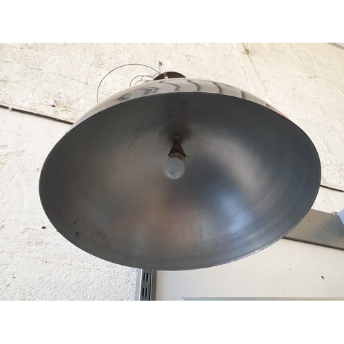 200B - Pair of Modern Black Colour Half Sphere Hanging Lights (2)