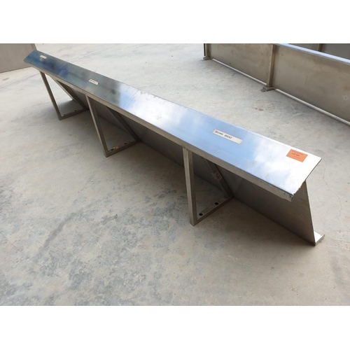 304A - Stainless Steel Angled Wall Shelf / Display (Approx. 192 x 43cm)