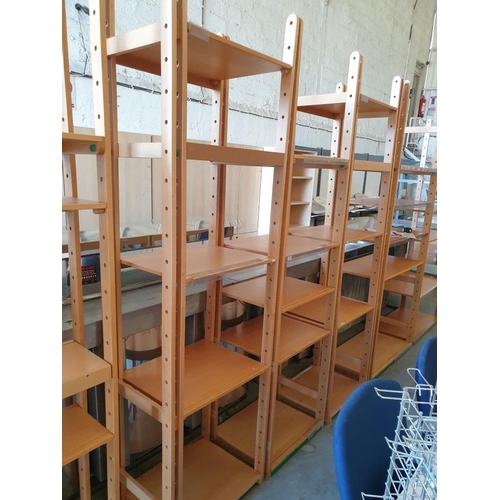 340A - 3 x Solid Wood Adjustable Shelf Units (64cm x 51cm x each) with 5 - Shelves ** Trade sale, VAT is pa... 