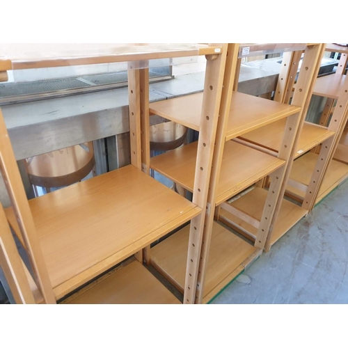 340A - 3 x Solid Wood Adjustable Shelf Units (64cm x 51cm x each) with 5 - Shelves ** Trade sale, VAT is pa... 