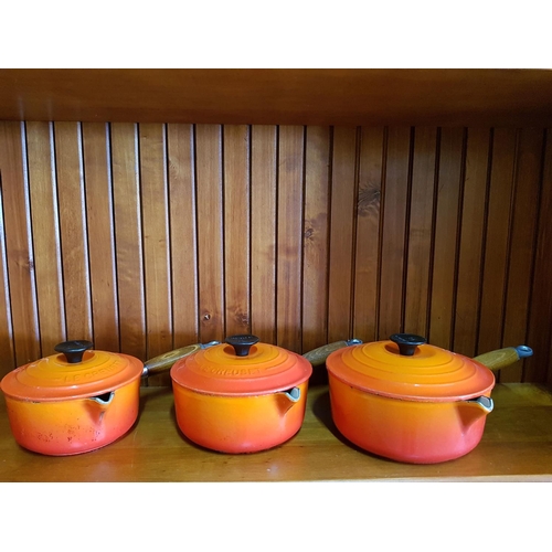 15 - Collection of Le Creuset Cast Iron Lidded Saucepans, Casserole Dish & Frying Pan, together with Simi... 