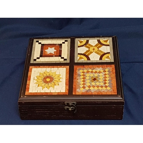 179 - Pair of Display Boxes, Copper Three of Live and Wood Ceramic Mosaic