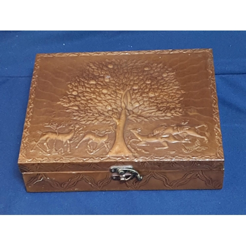 179 - Pair of Display Boxes, Copper Three of Live and Wood Ceramic Mosaic