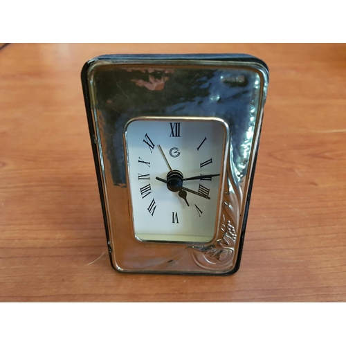 183 - Silver and Modern Plastic Clock