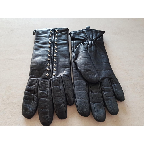 290 - 3 x Pair of Michael Kors Gloves Leather (2 x Black, 1 x Red, Size 7.5)