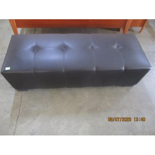 780 - Black Faux Leather Padded Bench Seat / Foot stool (50cm x 140cm)