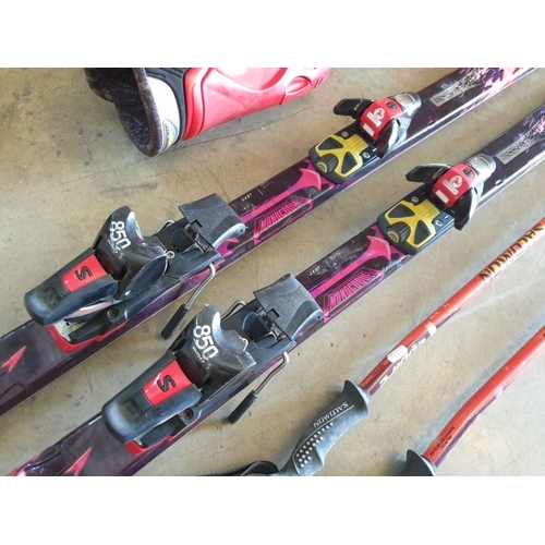 69 - Salomon Evolution 9 x Pair of Skis, Salomon Poles and Salomon Ski Boots (A/F)