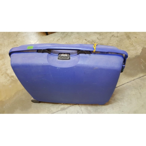 45A - Blue Plastic Hard Suitcase 